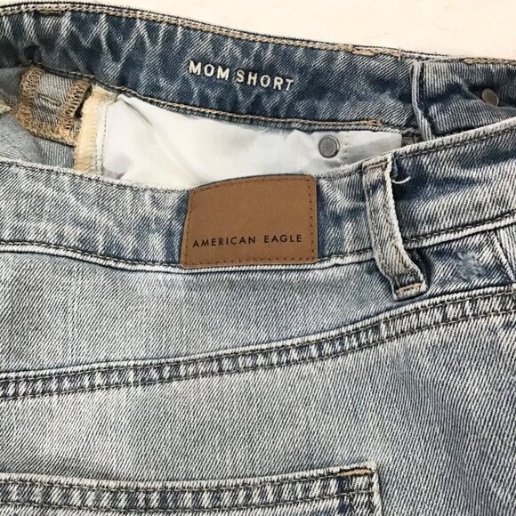 American Eagle 6 Mom Denim Women’s Jeans Shorts Distressed Exposed Pockets - Picture 7 of 10